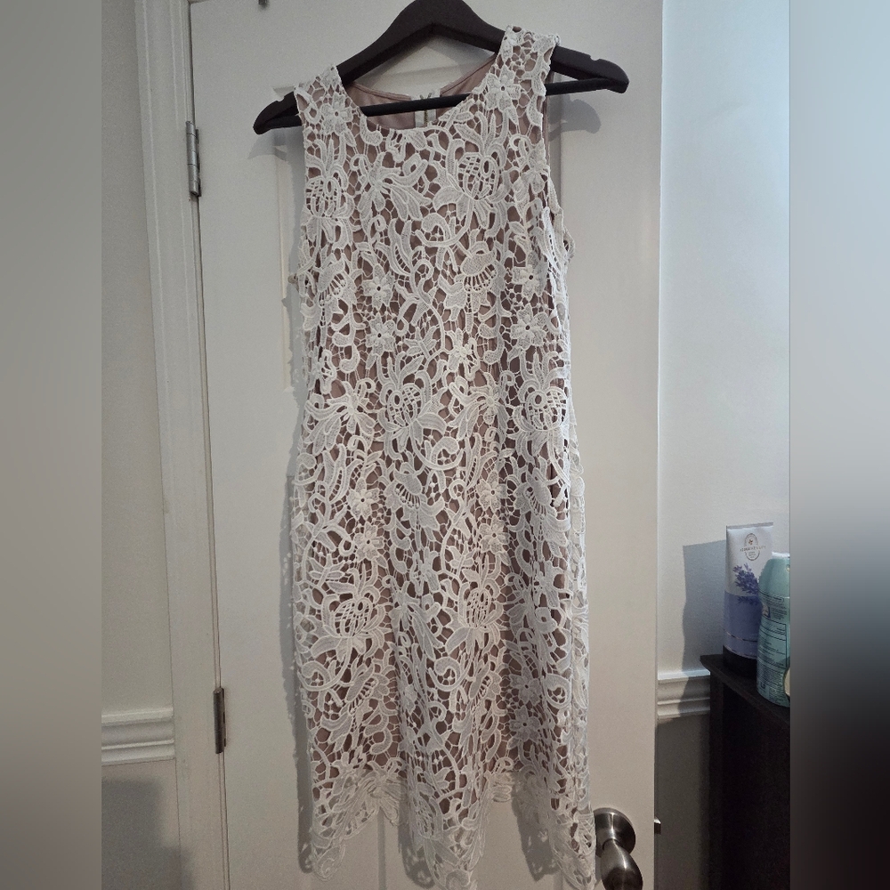 Calvin Klein White Lace Midi Dress